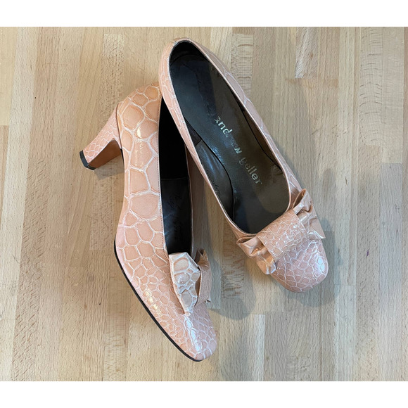 Vintage Andrew Geller  Peach Croc Pumps 7.5A - Picture 2 of 8